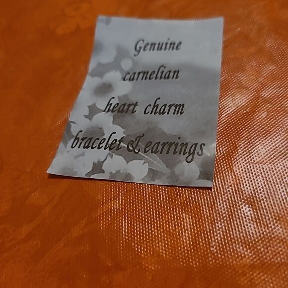 Genuine Carnelian Bracelet and Earrings - Picture 4 of 6